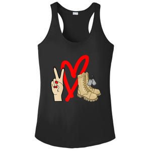 Army Wife Army Girlfriend Love Combat Boots Military Ladies PosiCharge Competitor Racerback Tank