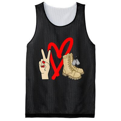 Army Wife Army Girlfriend Love Combat Boots Military Mesh Reversible Basketball Jersey Tank