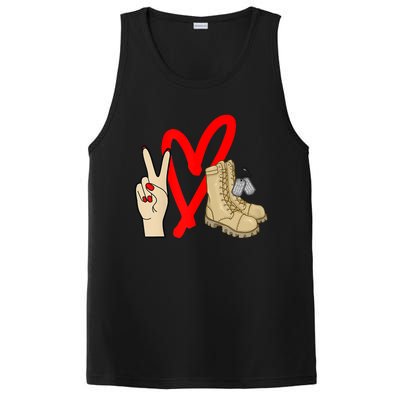 Army Wife Army Girlfriend Love Combat Boots Military PosiCharge Competitor Tank