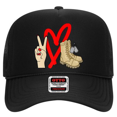 Army Wife Army Girlfriend Love Combat Boots Military Trucker Hat