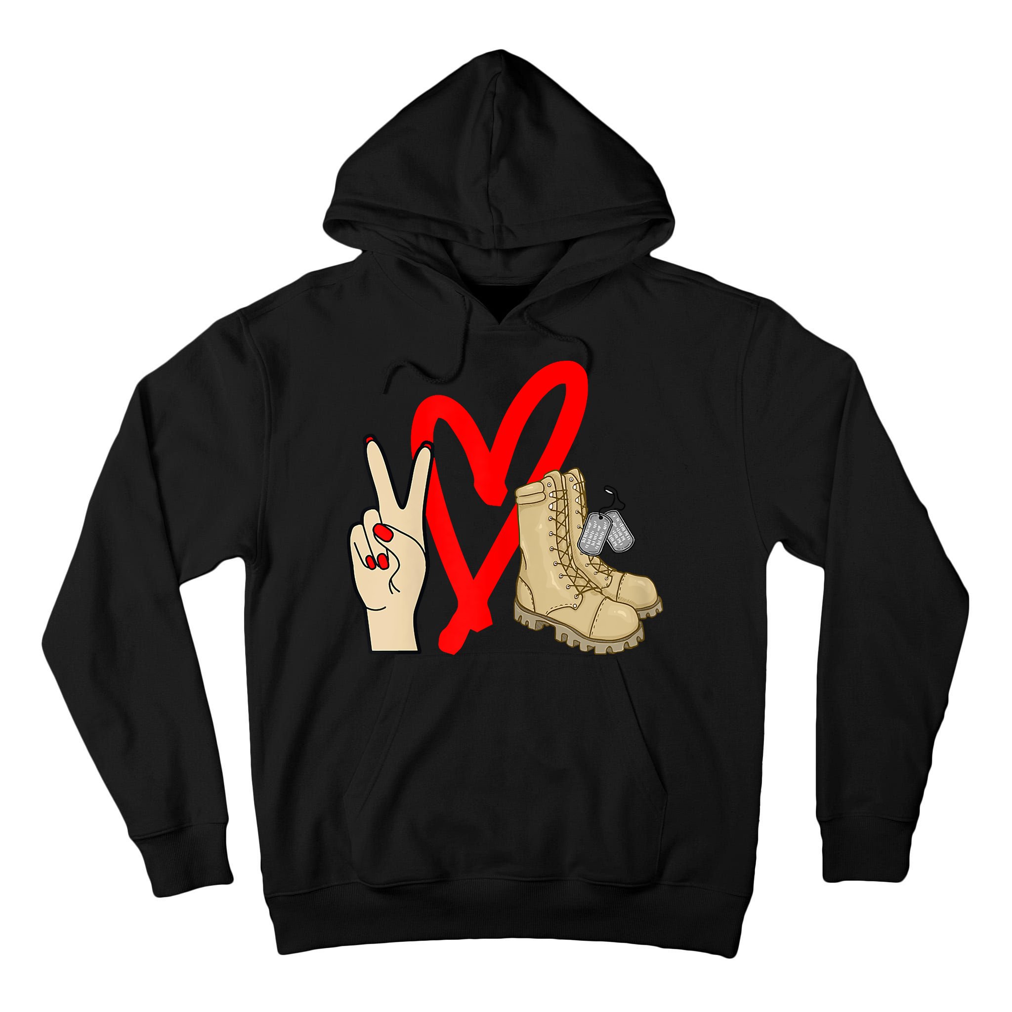 Army Wife Army Girlfriend Love Combat Boots Military Tall Hoodie