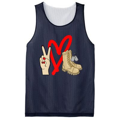 Army Wife Army Girlfriend Love Combat Boots Military Mesh Reversible Basketball Jersey Tank