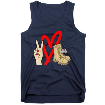 Army Wife Army Girlfriend Love Combat Boots Military Tank Top