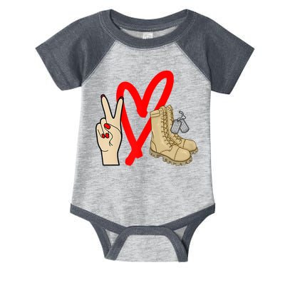 Army Wife Army Girlfriend Love Combat Boots Military Infant Baby Jersey Bodysuit