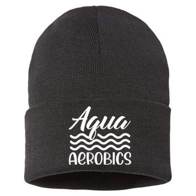 Aquaholic Water Aerobics Aquatic Fitness Waterobics Sustainable Knit Beanie