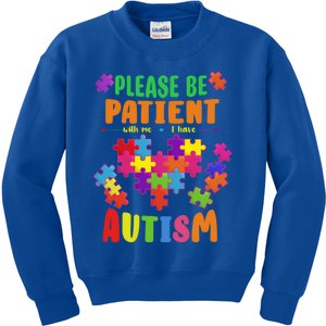 Autism Warriors Awareness Month Autistic Support Patience Gift Kids Sweatshirt