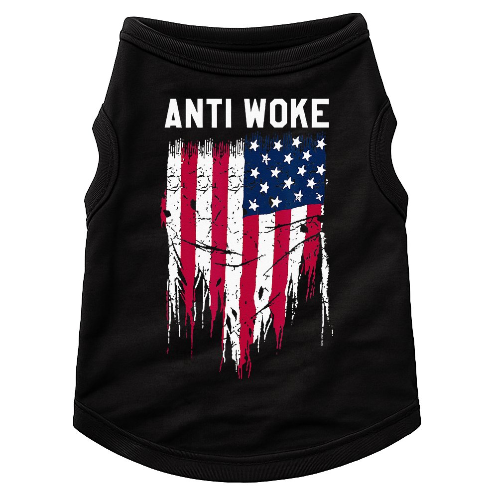 Anti Woke American Flag Patriotic Cancel Cancel Culture Doggie Tank
