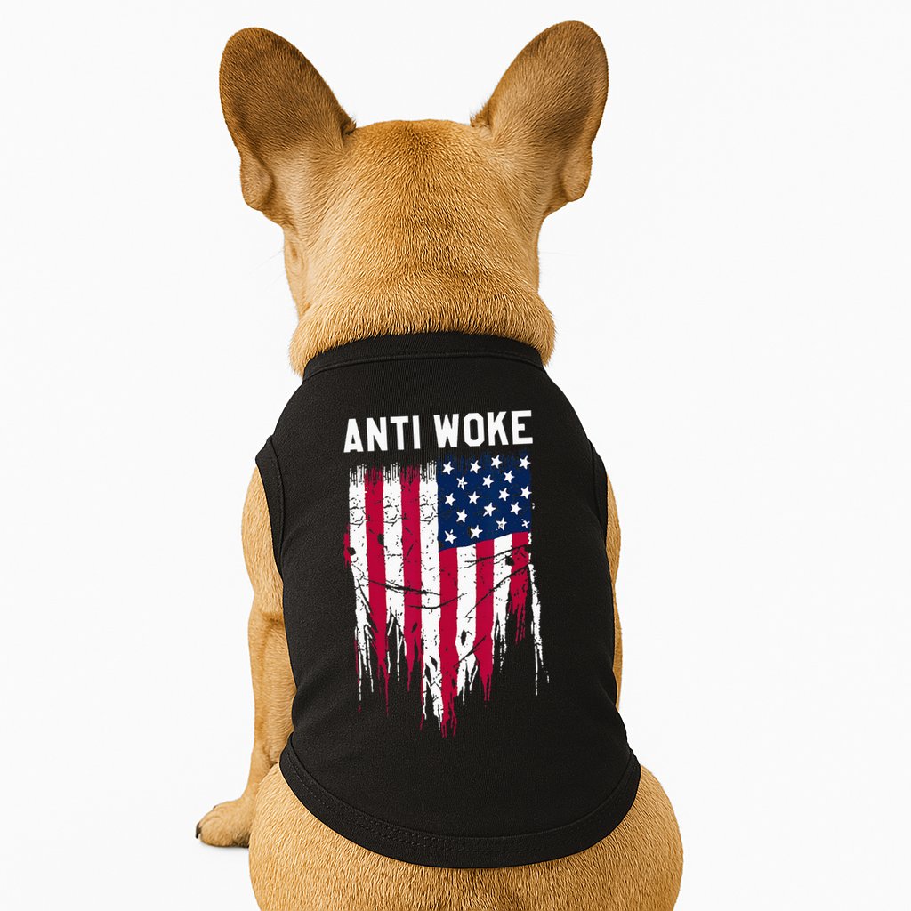 Anti Woke American Flag Patriotic Cancel Cancel Culture Doggie Tank