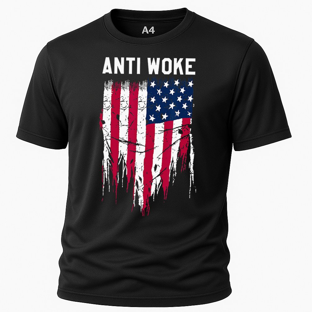 Anti Woke American Flag Patriotic Cancel Cancel Culture Cooling Performance Crew T-Shirt