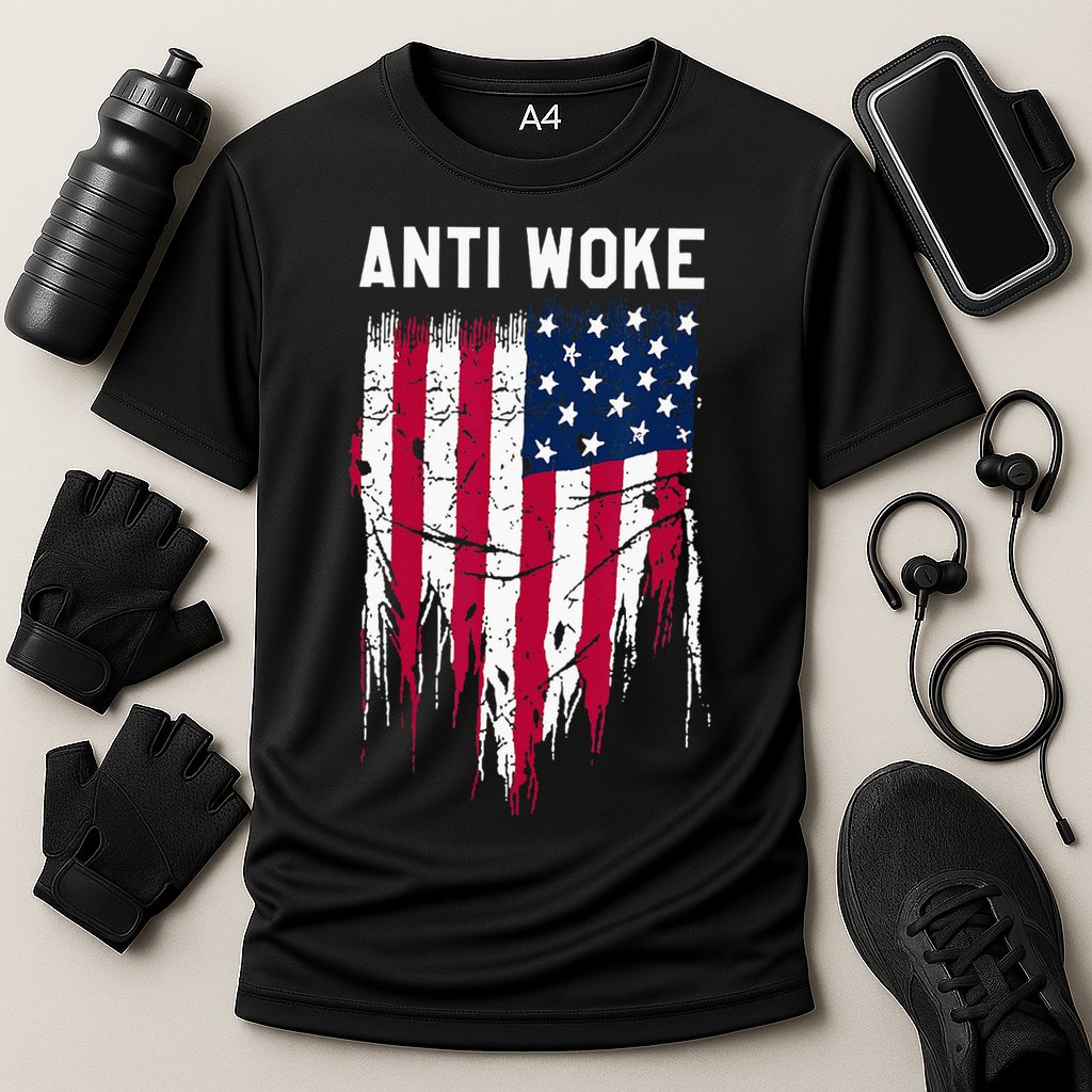 Anti Woke American Flag Patriotic Cancel Cancel Culture Cooling Performance Crew T-Shirt
