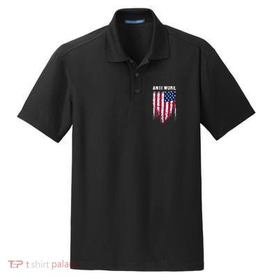 Anti Woke American Flag Patriotic Cancel Cancel Culture Dry Zone Grid Polo