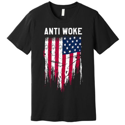 Anti Woke American Flag Patriotic Cancel Cancel Culture Premium T-Shirt