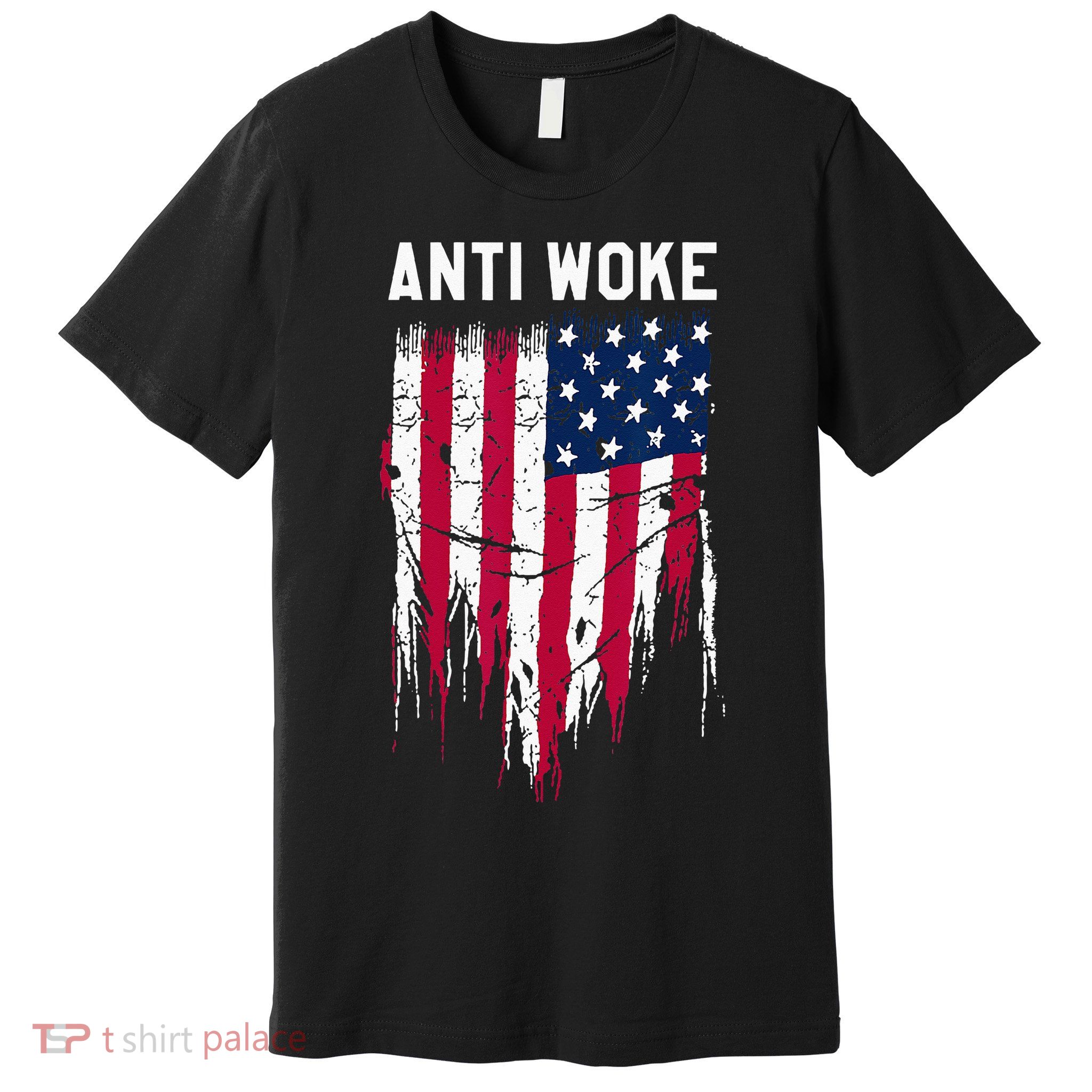 Anti Woke American Flag Patriotic Cancel Cancel Culture Premium T-Shirt