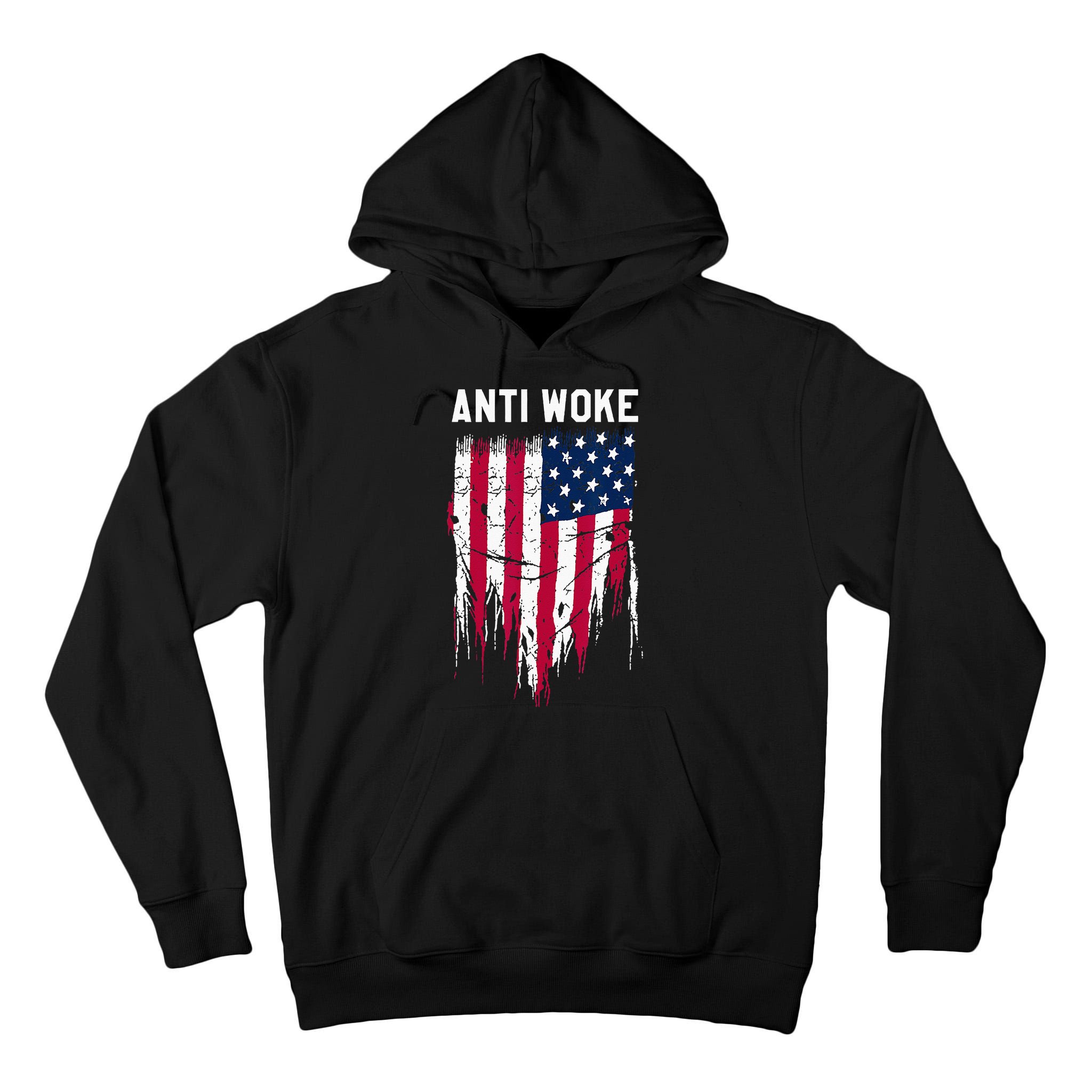 Anti Woke American Flag Patriotic Cancel Cancel Culture Tall Hoodie