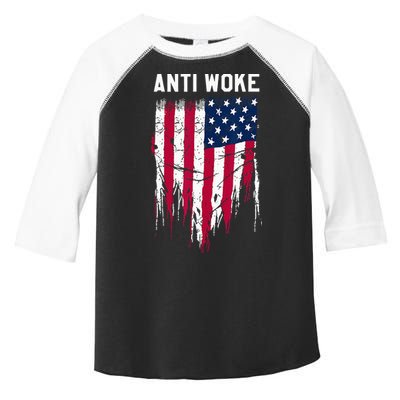 Anti Woke American Flag Patriotic Cancel Cancel Culture Toddler Fine Jersey T-Shirt