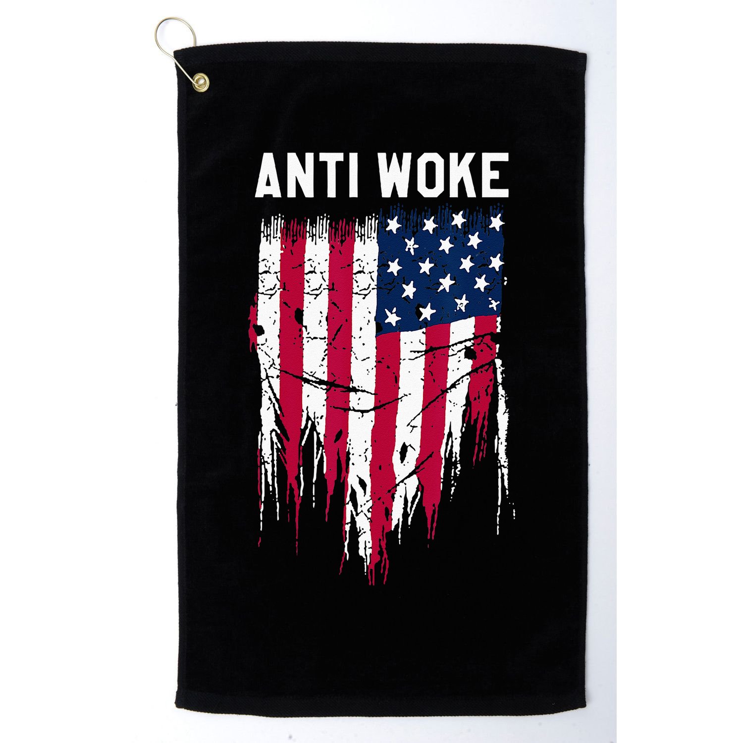 Anti Woke American Flag Patriotic Cancel Cancel Culture Golf Towel