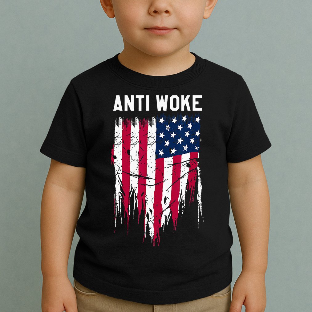 Anti Woke American Flag Patriotic Cancel Cancel Culture Toddler T-Shirt