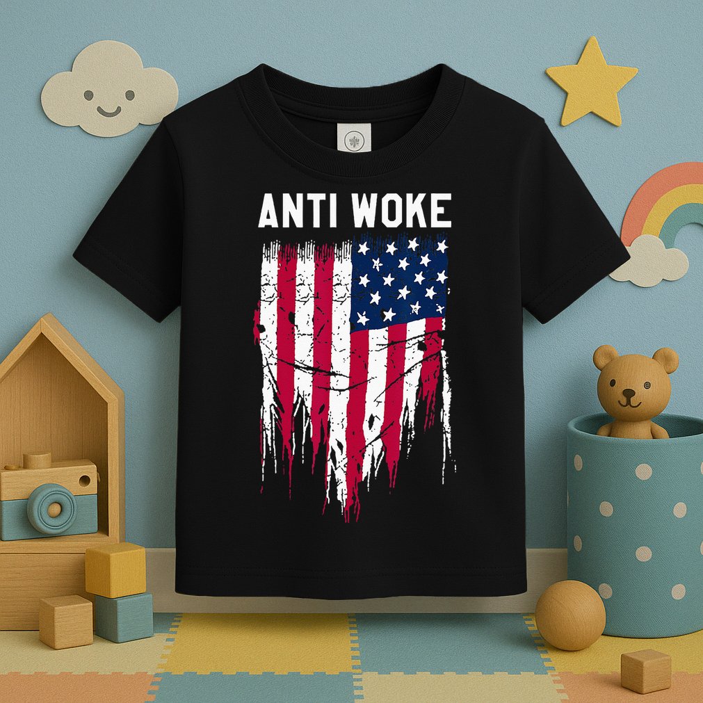 Anti Woke American Flag Patriotic Cancel Cancel Culture Toddler T-Shirt
