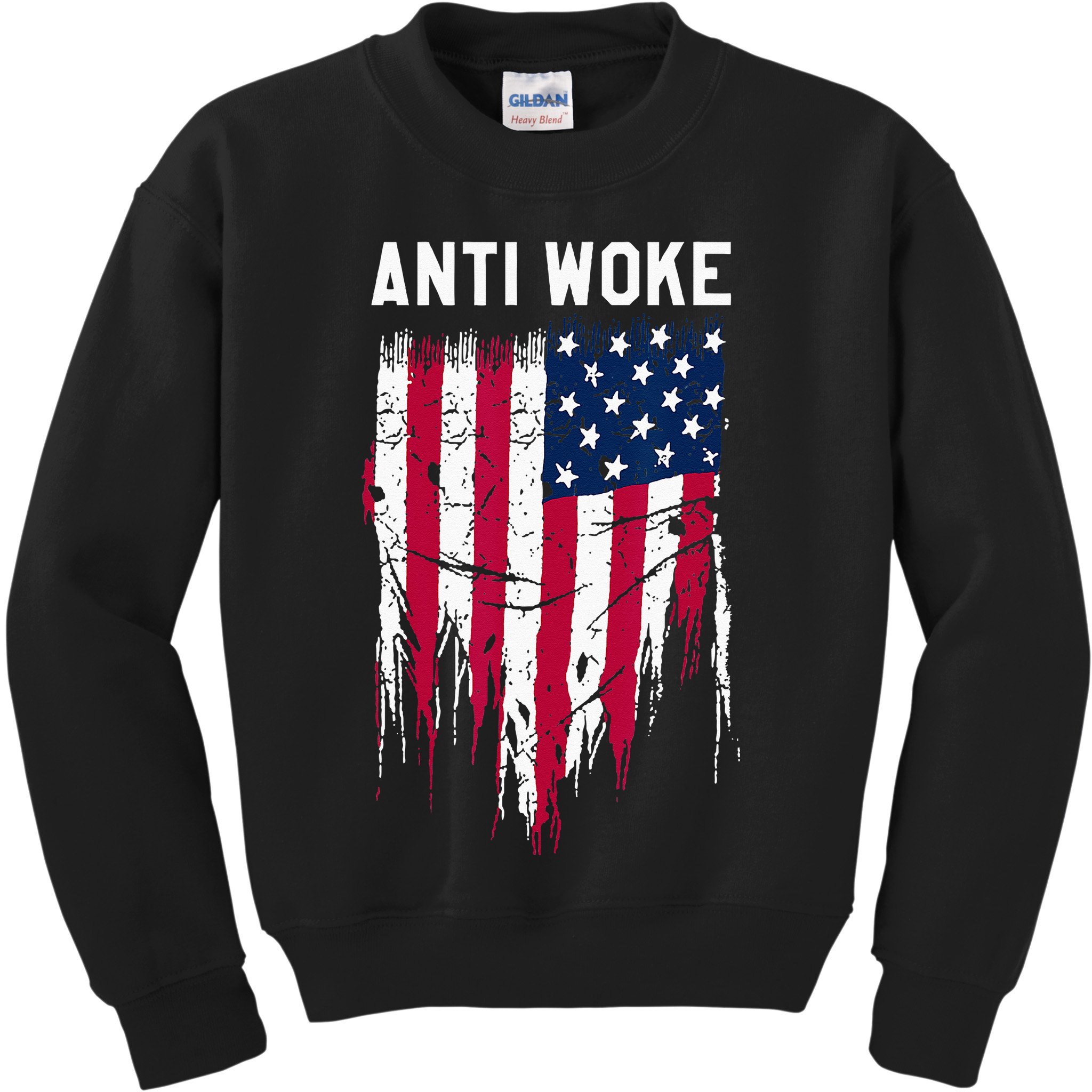 Anti Woke American Flag Patriotic Cancel Cancel Culture Kids Sweatshirt
