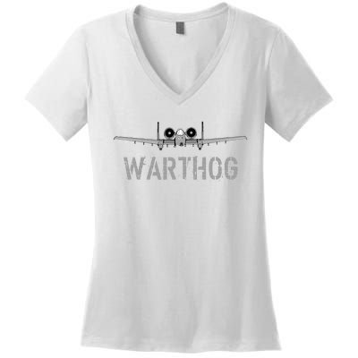 A10 Warthog Attack Jet A10 Thunderbolt Women's V-Neck T-Shirt