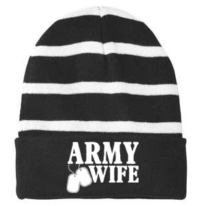 Army Wife Striped Beanie with Solid Band