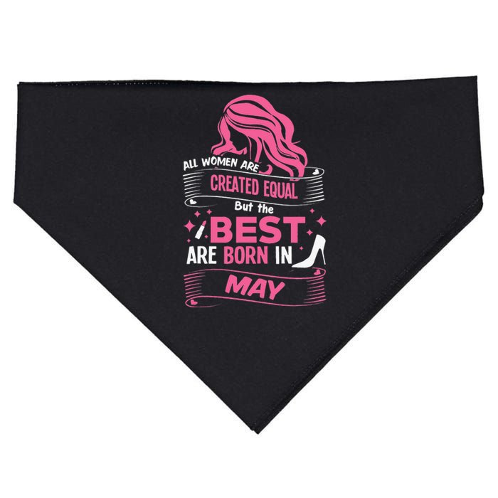 All Wo Are Created Equal Best Are Born In May Tee USA-Made Doggie Bandana