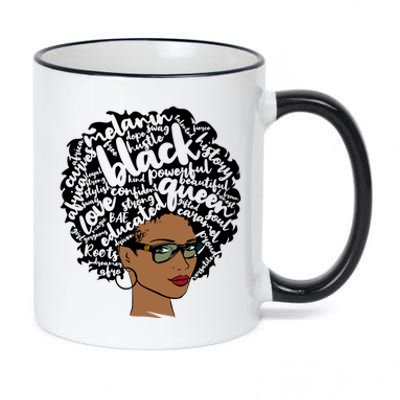 Afro Word Art Bae Proud Gift Black History Month Mom Meaningful Gift 11oz Black Color Changing Mug