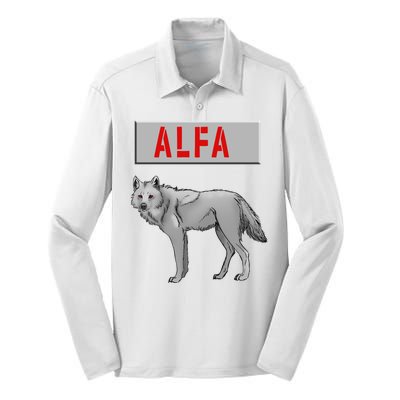 ALFA Wolf Silk Touch Performance Long Sleeve Polo