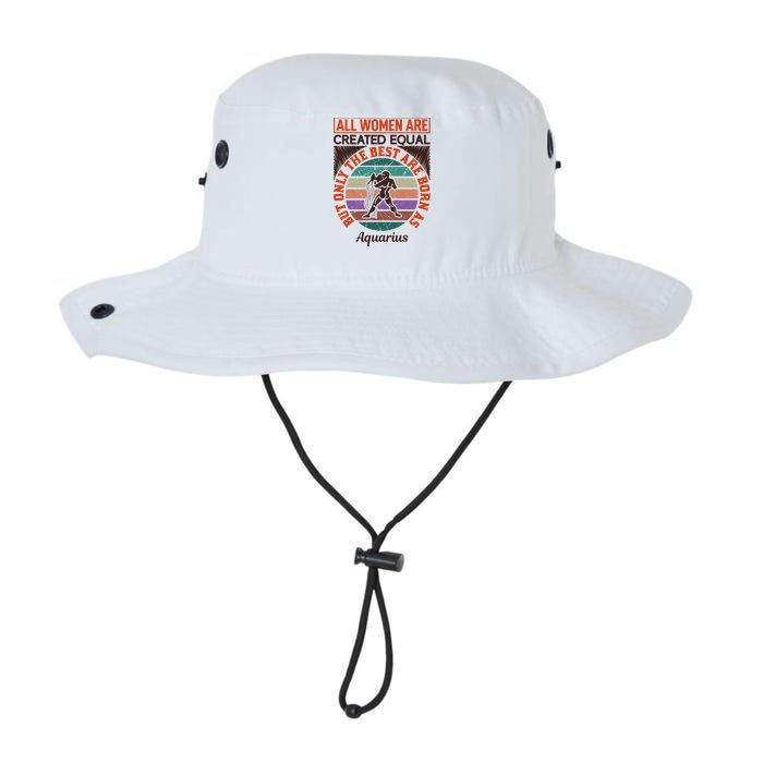 All Women Are Created Equal But The Best Are Born As Aquarius Legacy Cool Fit Booney Bucket Hat