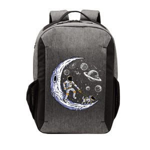 Astronaut Walking A Dog On The Moon In Space Vector Backpack