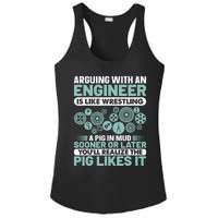 Arguing With An Engineer Is Like Wrestling A Pig In Mud Ladies PosiCharge Competitor Racerback Tank