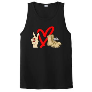 Army Wife Army Girlfriend Love Combat Boots Military PosiCharge Competitor Tank