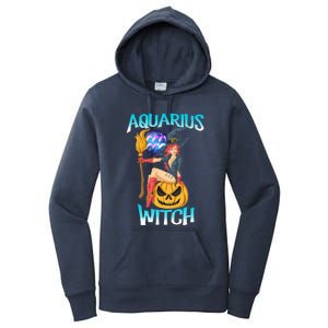 Aquarius Witch And Cute Pumpkin And Astrology Great Gift Women's Pullover Hoodie