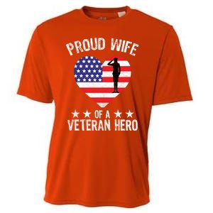 America Wife American Flag Veterans Day Patriotic Gift Cooling Performance Crew T-Shirt