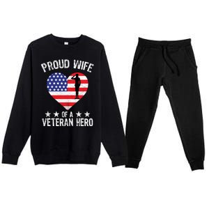 America Wife American Flag Veterans Day Patriotic Gift Premium Crewneck Sweatsuit Set