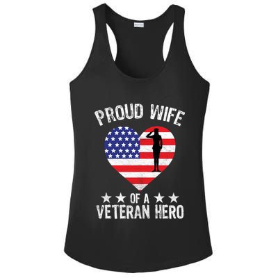 America Wife American Flag Veterans Day Patriotic Gift Ladies PosiCharge Competitor Racerback Tank