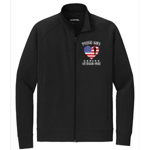 America Wife American Flag Veterans Day Patriotic Gift Stretch Full-Zip Cadet Jacket