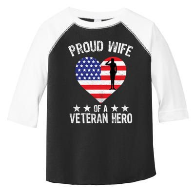 America Wife American Flag Veterans Day Patriotic Gift Toddler Fine Jersey T-Shirt