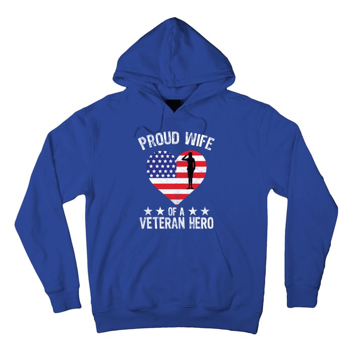 America Wife American Flag Veterans Day Patriotic Gift Hoodie