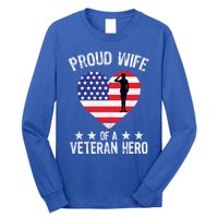 America Wife American Flag Veterans Day Patriotic Gift Long Sleeve Shirt