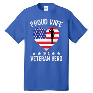 America Wife American Flag Veterans Day Patriotic Gift Tall T-Shirt