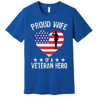 America Wife American Flag Veterans Day Patriotic Gift Premium T-Shirt