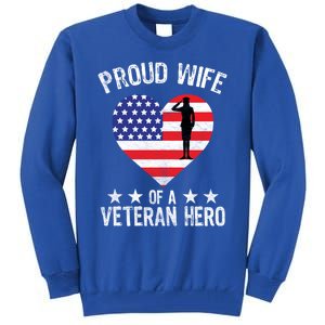 America Wife American Flag Veterans Day Patriotic Gift Tall Sweatshirt