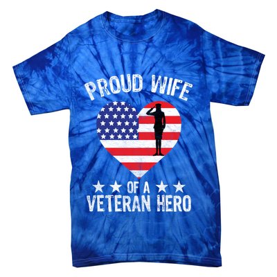 America Wife American Flag Veterans Day Patriotic Gift Tie-Dye T-Shirt