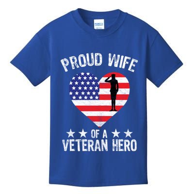 America Wife American Flag Veterans Day Patriotic Gift Kids T-Shirt