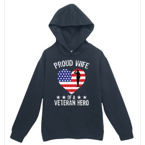 America Wife American Flag Veterans Day Patriotic Gift Urban Pullover Hoodie