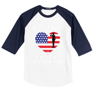 America Wife American Flag Veterans Day Patriotic Gift Baseball Sleeve Shirt