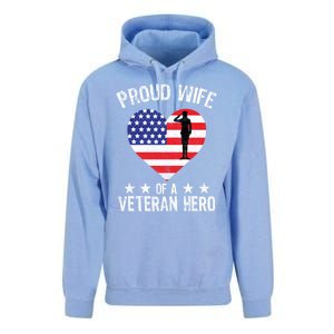 America Wife American Flag Veterans Day Patriotic Gift Unisex Surf Hoodie