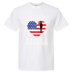 America Wife American Flag Veterans Day Patriotic Gift Garment-Dyed Heavyweight T-Shirt