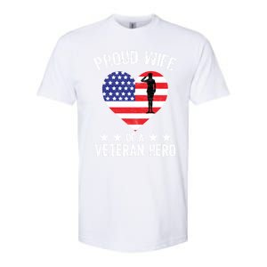 America Wife American Flag Veterans Day Patriotic Gift Softstyle CVC T-Shirt